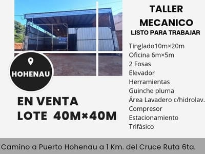 Taller tipo tinglado equipado con amplio terreno