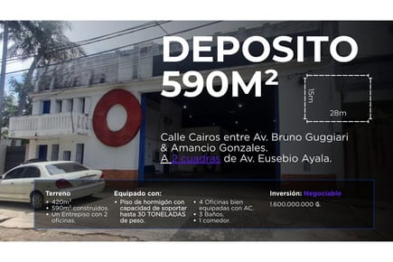 Depósito-Venta-135 Calle entre Cairos casi Av. Brugo Guggiari.,  Asunción