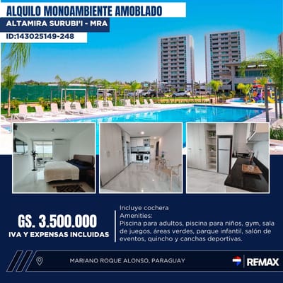 Alquilo dpto Monoambiente en MRA