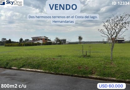 Vendo terreno en el Condominio Costa del Lago. Hernandarias