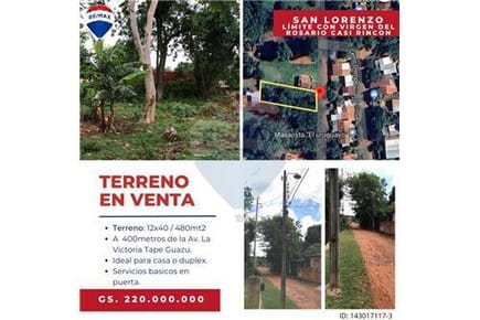 Terreno - Venta - Paraguay Central San Lorenzo