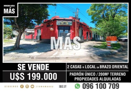 Local Comercial + Casas Venta Brazo Oriental Montevideo iMas.uy A