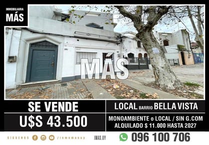 Venta de Monoambiente en Bella Vista Montevideo Imas.uy R *