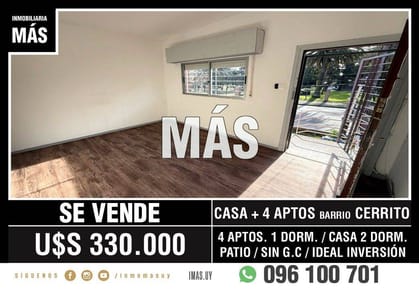 Casa + Aptos Venta Cerrito Montevideo iMas.uy L *