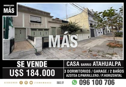 Casa Venta Garage Atahualpa Montevideo iMas.uy R *