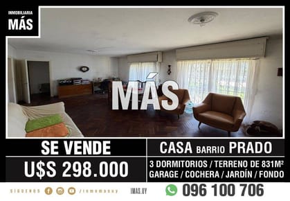 Casa Venta Cochera Prado Montevideo iMas.uy R *