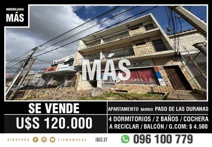 Apartamento Venta Paso de las Duranas Montevideo iMas.uy MC *