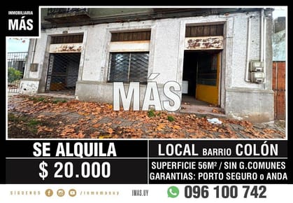 Local Comercial Colón Montevideo iMas.uy LM *