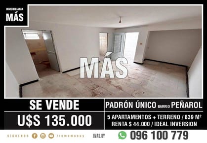 5 Apartamentos + Terreno Venta Peñarol Montevideo iMas.uy MC *