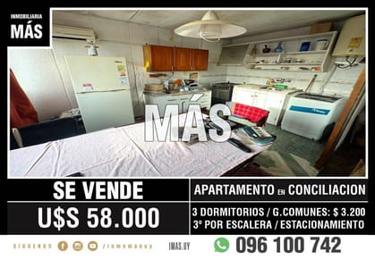Apartamento Venta Conciliación Montevideo iMas.uy LM *