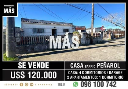 Casa + 2 Apartamentos Venta Peñarol Montevideo iMas.uy LM *