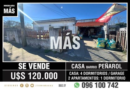 Casa + 2 Apartamentos Venta Paso de las Duranas Montevideo iMas.uy LM