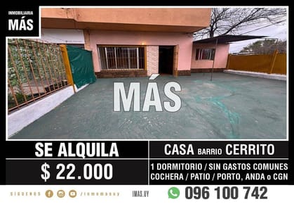 Casa Alquiler Cochera Cerrito Montevideo iMas.uy LM *
