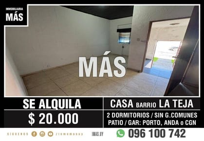 Casa Alquiler La Teja Montevideo iMas.uy LM *