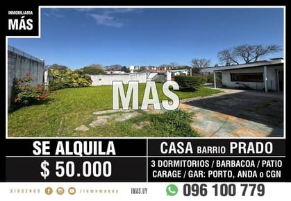 Casa Alquiler Garage Prado Montevideo iMas.uy MC *