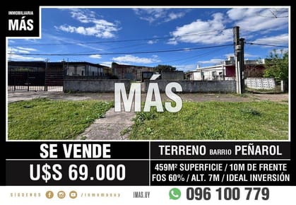 Terreno Venta Peñarol Montevideo iMas.uy MC *