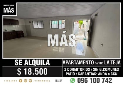 Apartamento Alquiler La Teja Montevideo iMas.uy LM *