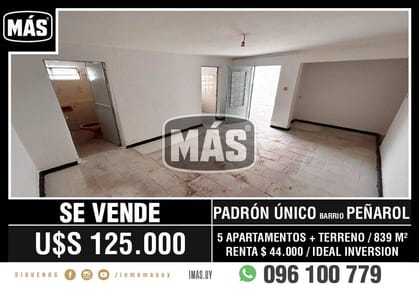 5 Apartamentos + Terreno Venta Peñarol Montevideo iMas.uy MC *