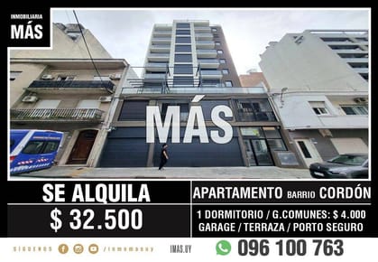 Apartamento Alquiler Cordón Montevideo iMas.uy P *