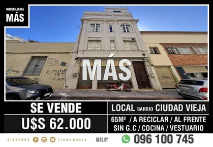 Local Venta Ciudad Vieja Montevideo iMas.uy S *