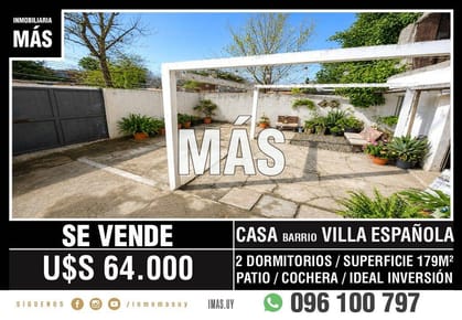 Venta Casa Cochera Flor de Maroñas Montevideo iMas.uy MA