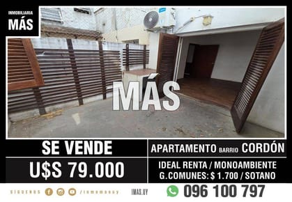 Apartamento Monoambiente Venta Parque Rodó Montevideo iMas.uy MA