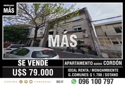 Apartamento Monoambiente Venta Parque Batlle Montevideo iMas.uy MA
