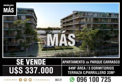 Venta Apartamento Rotunda al Lago Parque Carrasco Canelones LC *