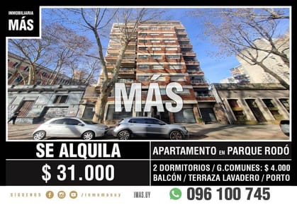 Apartamento Alquiler Parque Rodó Montevideo iMas.uy S *