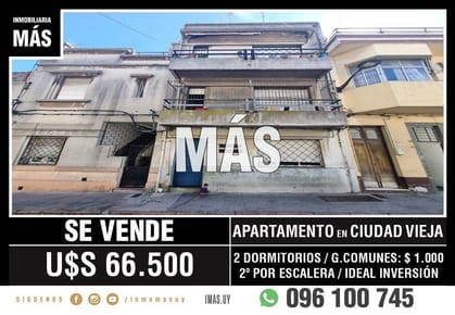Apartamento Venta Ciudad Vieja Montevideo iMas.uy S *