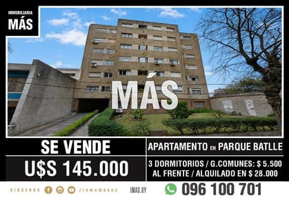 Apartamento Venta Parque Batlle Montevideo iMas.uy L *
