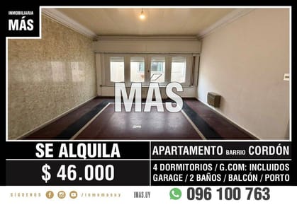 Apartamento Alquiler Cordón Montevideo iMas.uy P *