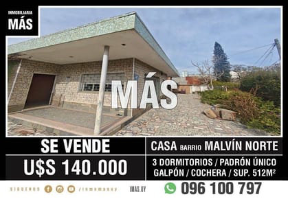 Casa + Galpón Venta Malvín Norte Montevideo iMas.uy MA *
