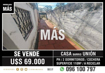 Casa Venta Cochera Unión Montevideo iMas.uy MA *