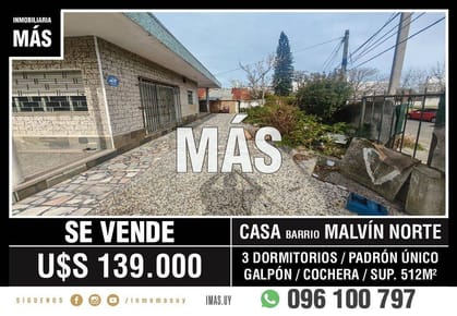 Casa + Galpón Venta Carrasco Norte Montevideo iMas.uy MA