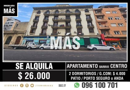 Alquiler Apartamento Centro Montevideo iMas.uy L *