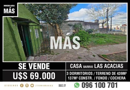 Casa Venta Padrón Único Cochera Montevideo iMas.uy L