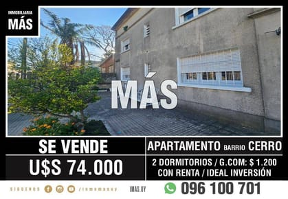 Apartamento Alquiler Con Renta Cerro Montevideo iMas.uy L *