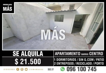 Apartamento Alquiler Centro Montevideo iMas.uy S *
