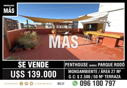 Apartamento Venta Penthouse Parque Rodo Montevideo iMas.uy MA *