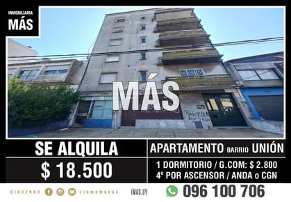 Apartamento Alquiler Unión Montevideo iMas.uy R *