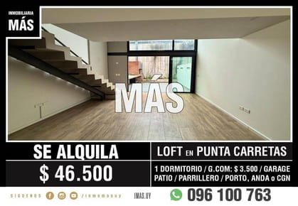 Apartamento Alquiler Loft Pocitos Montevideo iMas.uy P