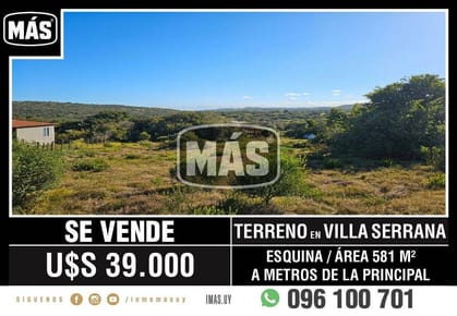 Terreno Venta Villa Serrana Lavalleja iMas.uy L *