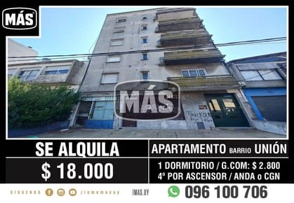 Apartamento Alquiler Unión Montevideo iMas.uy R *