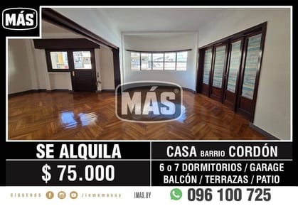 Casa Alquiler Cochera Cordón Montevideo iMas.uy LC *