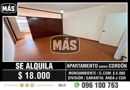 Apartamento Alquiler Cordón Montevideo iMas.uy P *