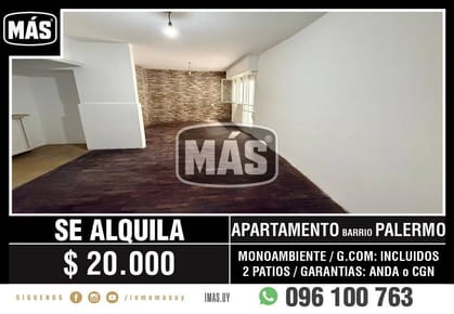 Apartamento Alquiler Palermo Montevideo iMas.uy P *