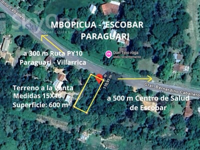 EN VENTA TERRENO EN ESCOBAR, PARAGUARI - 600 m2