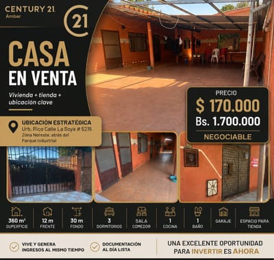 CASA EN VENTA URB. RICO ZONA PARQUE INDUSTRIAL