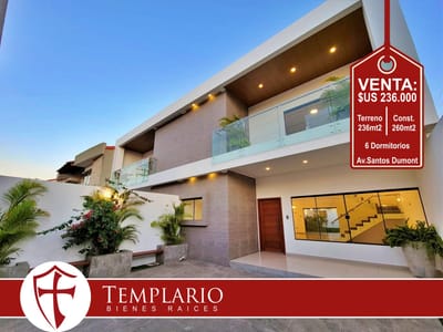 CASA EN VENTA DE 6 DORMITORIOS - Av.Santos Dumont 3er y 4to Anillo